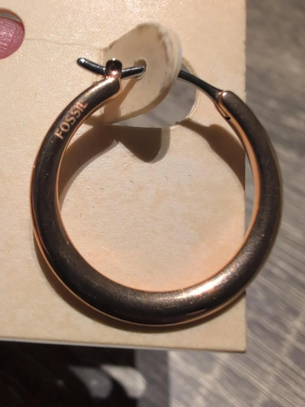 Fossil gold hoop earrings Retail $28 - Picture 2 of 3